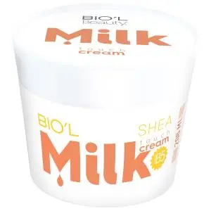 کرم مرطوب کننده بیول مناسب پوست خشک و نرمال حاوی عصاره شیر و شیا مدل Milk ظرفیت 200 میلی لیتر