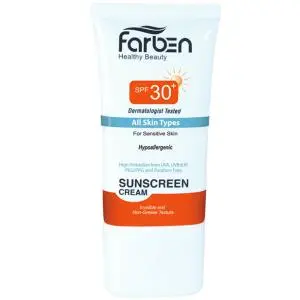 کرم ضد آفتاب فاربن مناسب برای پوست حساس SPF30 ظرفیت 50 میلی لیتر