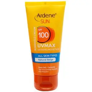 کرم ضد آفتاب آردن بژ طبیعی SPF  100 مدل UVmax ظرفیت 50 میلی لیتر