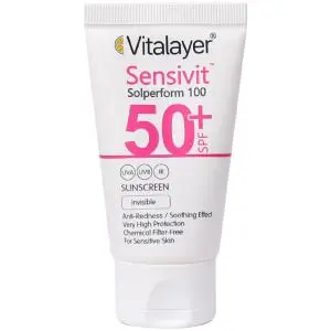 کرم ضد آفتاب ویتالیر مناسب برای پوست حساس SPF 50 ظرفیت 40 میلی لیتر