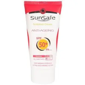 کرم ضد آفتاب سان سیف بی رنگ SPF 50 مدل Anti Ageing ظرفیت 50 میلی لیتر