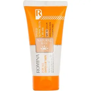 کرم ضد آفتاب رومینا بژ طبیعی SPF 50 ظرفیت 50 میلی لیتر