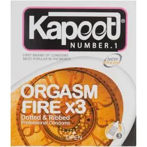 کاندوم کاپوت مدل Orgasm Fire X3 بسته 3 عددی