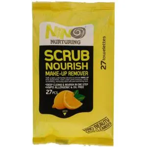 دستمال مرطوب نینو مدل Scrub Nourish بسته 27 عددی