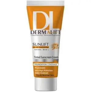 کرم ضد آفتاب درمالیفت بژ طبیعی مناسب برای پوست خشک SPF 50 ظرفیت 40 میلی لیتر