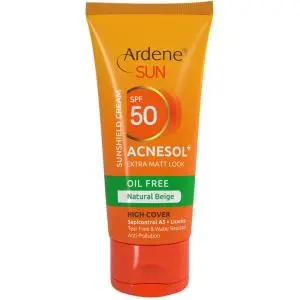 کرم ضد آفتاب مات فاقد چربی آردن بژ طبیعی SPF 50 مدل Acnesol ظرفیت 50 میلی لیتر