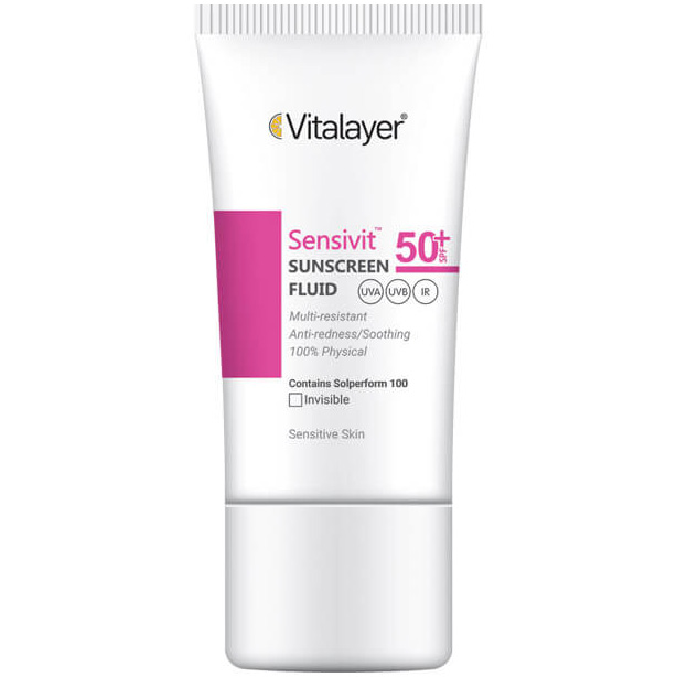 فلوئید ضدآفتاب ویتالیر SPF50 مناسب پوست حساس مدل Sensivit ظرفیت 50 میلی لیتر