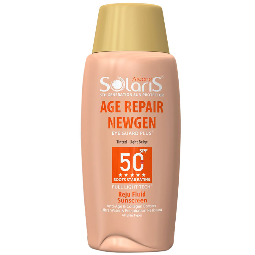 فلوئید ضدآفتاب آردن بژ روشن SPF 50 مدل Age Repair Newgen ظرفیت 75 میلی لیتر