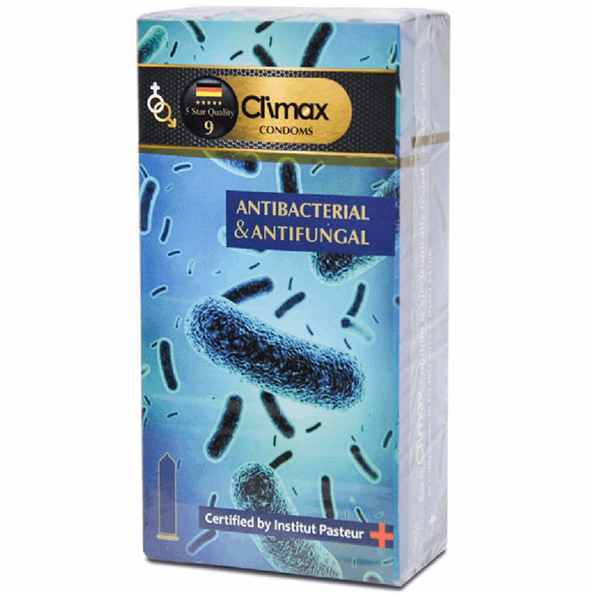 کاندوم کلایمکس مدل Antibacterial بسته 12 عددی