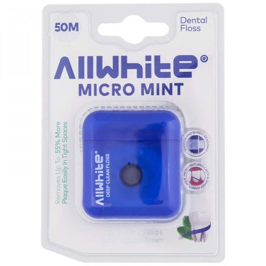 نخ دندان آل وایت حاوی عصاره نعنا مدل Micro Mint بسته 50 متری