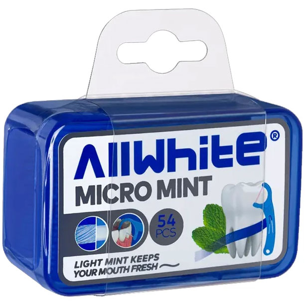 نخ دندان کمانی آل وایت حاوی عصاره نعنا مدل Micro Mint بسته 54 عددی